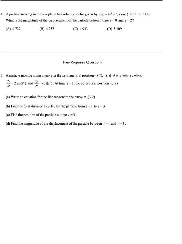 Arc Length (Distance Traveled Along a Curve) in Parametric Form